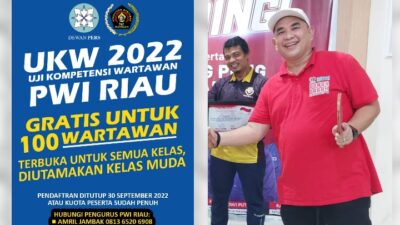 PWI Riau kembali akan gelar UKW buat 100 orang peserta dan Photo Ketua PWI Riau, Zulmansyah Sekedang