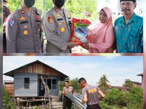 Kapolres Bengkalis Perbaiki Rumah Masyarakat “Wujud Kepedulian Polri Kepada Rakyat”