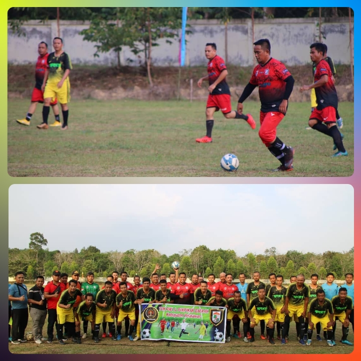 Laga Eksebisi Sepak Bola, PWI Pelalawan Kembali Ditantang APDESI Pelalawan