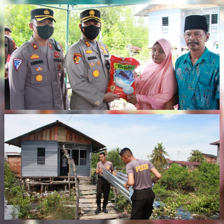 Kapolres Bengkalis Perbaiki Rumah Masyarakat “Wujud Kepedulian Polri Kepada Rakyat”