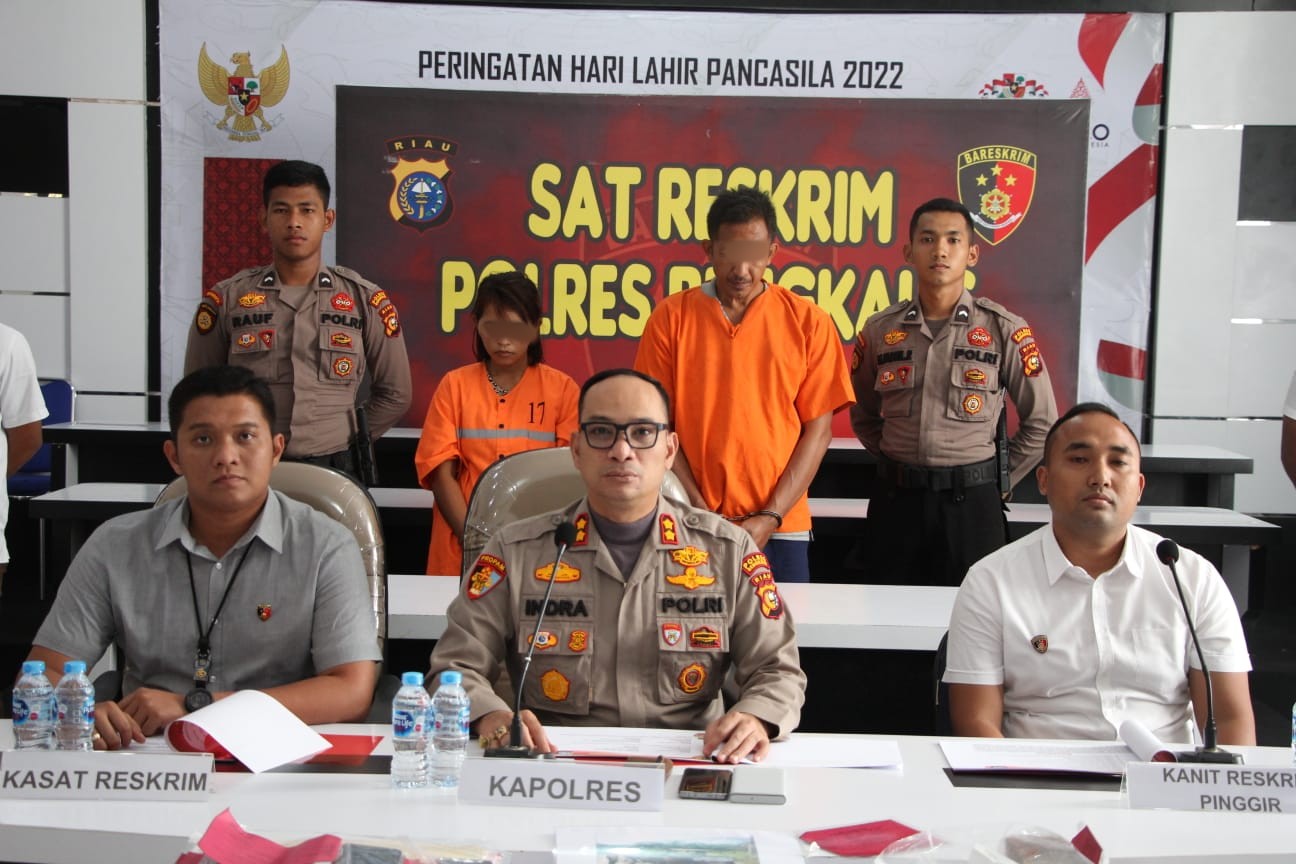 Polres Bengkalis Tangkap Pasutri di Bengkalis ” Rekayasa Kematian dan Bunuh Orang Gangguan Jiwa”