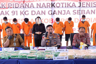 Dalam 2 Hari Polda Riau Amankan 91 Kg Sabu dan 25 Kg Jenis Ganja