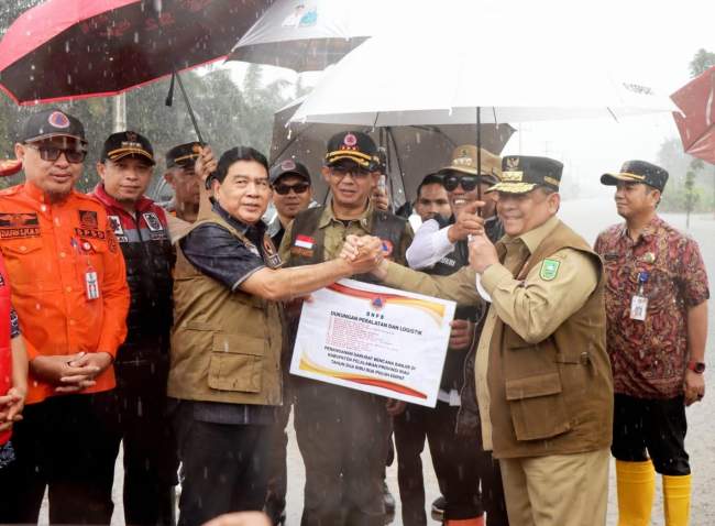 Bupati Pelalawan Dampingi Kepala BNPB Kunker Ke Kabupaten Pelalawan Memantau Kondisi Banjir