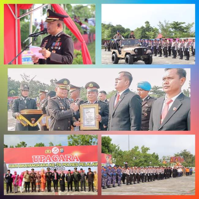 21 Personil Polres Pelalawan Menerima Penghargaan pada Peringatan Hari Bhayangkara ke -78