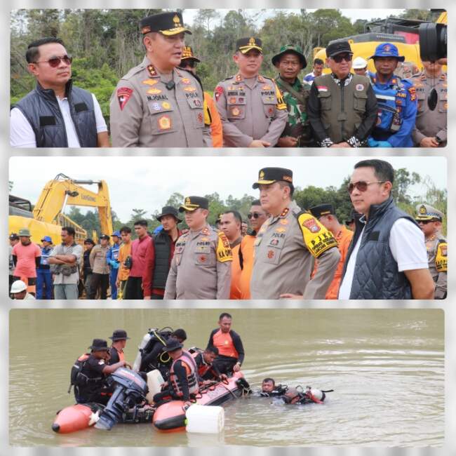 Pastikan Proses Evakuasi berjalan dengan baik, Kapolda Riau Tinjau Lokasi Tragedi Mobil Masuk Sungai