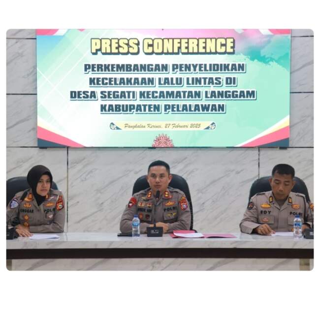 Polres Pelalawan Gelar Perkembangan Penyelidikan Kecelakaan Lalu lintas Di Desa Segati