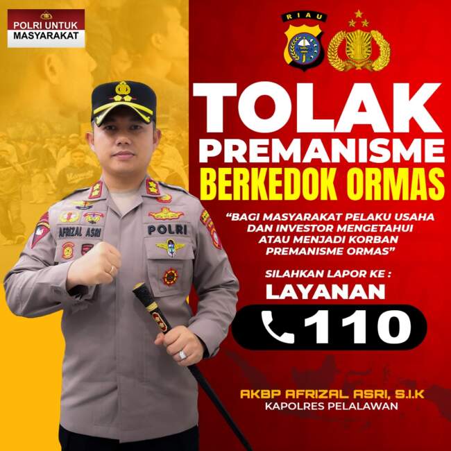 Kapolres Pelalawan Tegas Tolak Premanisme Berkedok Ormas