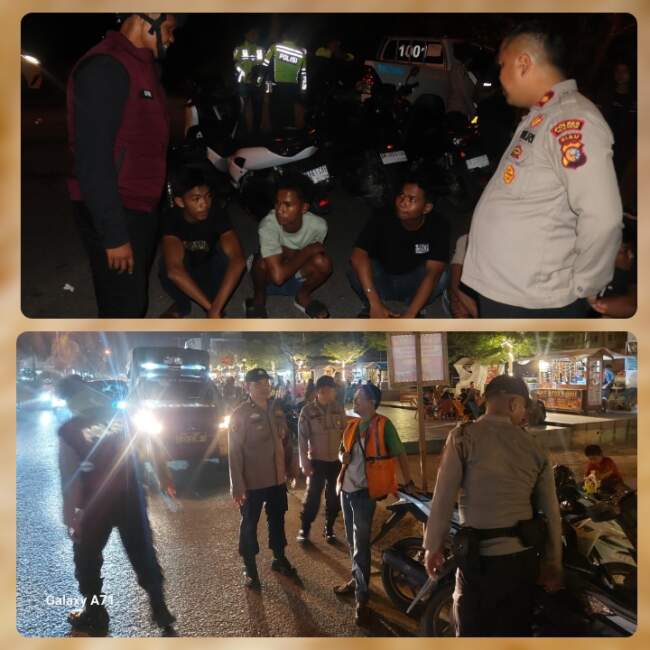 Waka Polres Pelalawan Pimpin Patroli Blue Light antisipasi Gangguan Kamtibmas