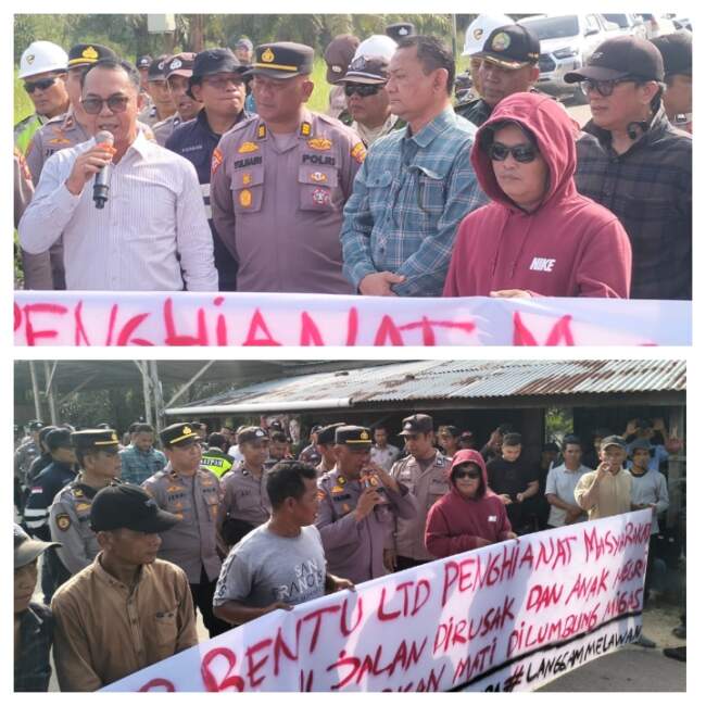 Polres Pelalawan Laksanakan Pengamanan Aksi Unjuk Rasa di PT EMP Langgam