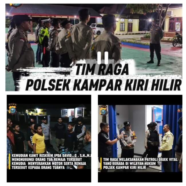 Tim RAGA Polsek Kampar Kiri Hilir Adakan Patroli Upaya Preventif Menjaga Keamanan dan Ketertiban